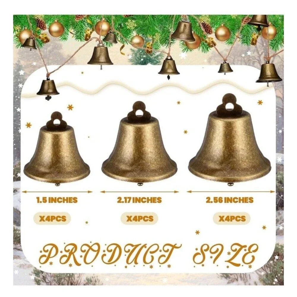 Christmas Decorations -Bells Christmas Garland-Rustic Bells Garland Banner 5.9ft